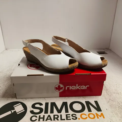 RIEKER WHITE WEDGE SANDALS β UK 6 (EU 39) β BOXED