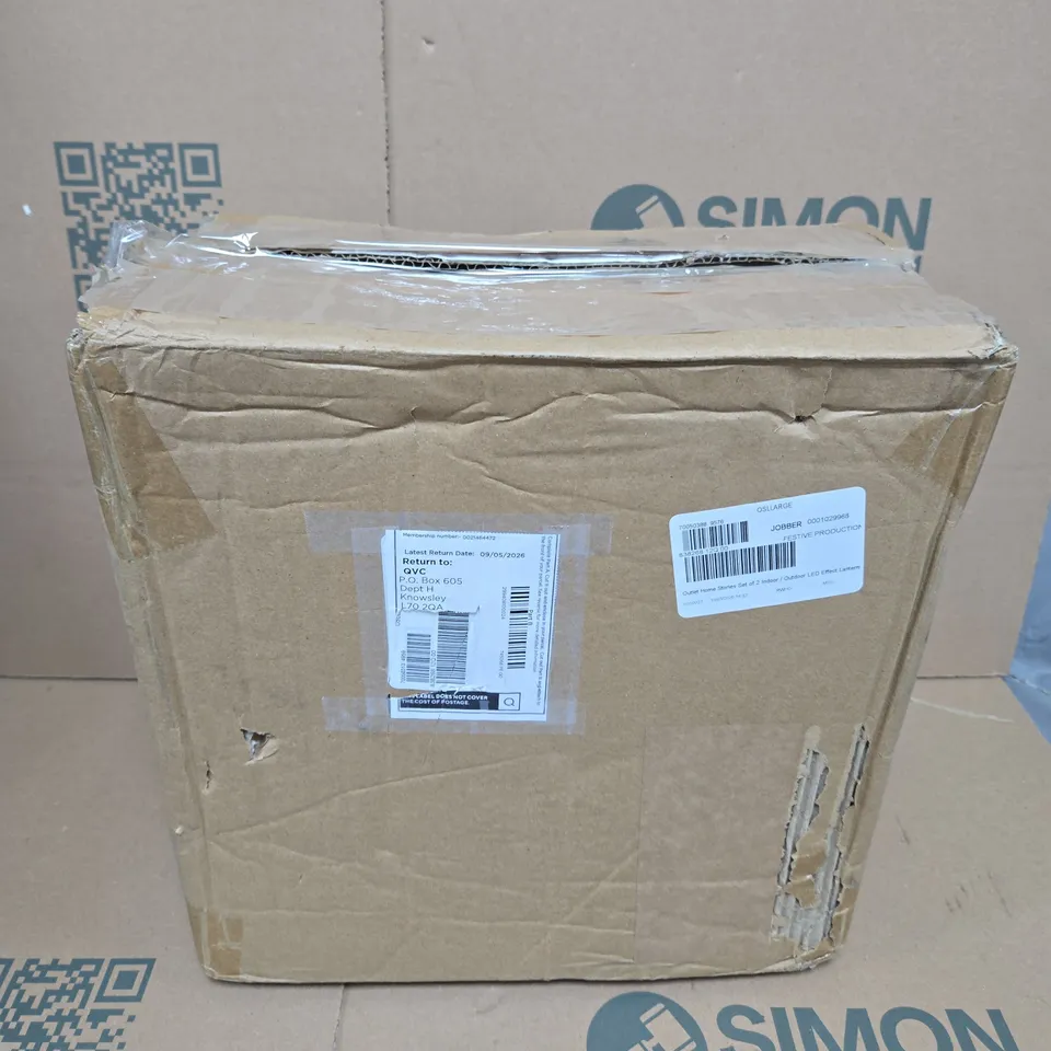 OUTLET HOME STORIES SET OF 2 INDOOR / OUTDOOR LED EFFECT LANTERNS 