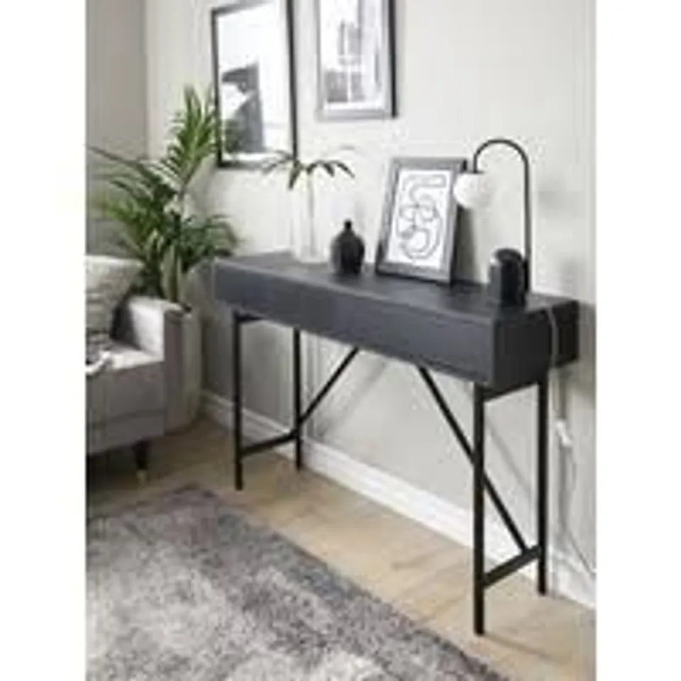 BOXED HAVA CONSOLE TABLE - BLACK (1 BOX) - COLLECTION ONLY 