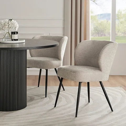 BOXED DUSK MABEL SET OF 2 DINING CHAIRS - CHENILLE - NATURAL (1 BOX)