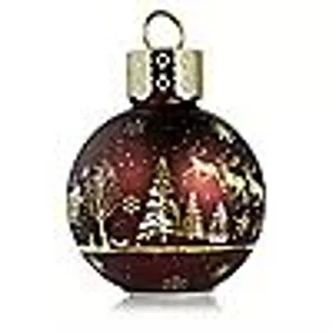 HOME STORIES 20CM PRE-LIT ROTATING CHRISTMAS SCENE BAUBLE