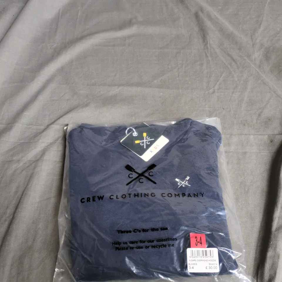 CREW CLOTHING COMPANY KIDS' OVERHEAD HOODIE, NAVY, UK 3-4 (X-OARS OVERHEAD HOODIE)