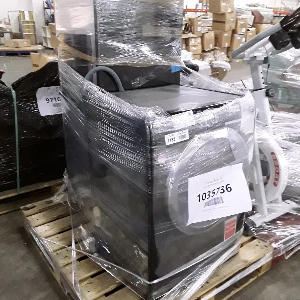 HOOVER 10KG FREESTANDING WASHING MACHINE BLACK AND MONTPELLIER FREESTANDING RETRO FRIDGE FREEZER - UNPROCESSED RAW RETURNS