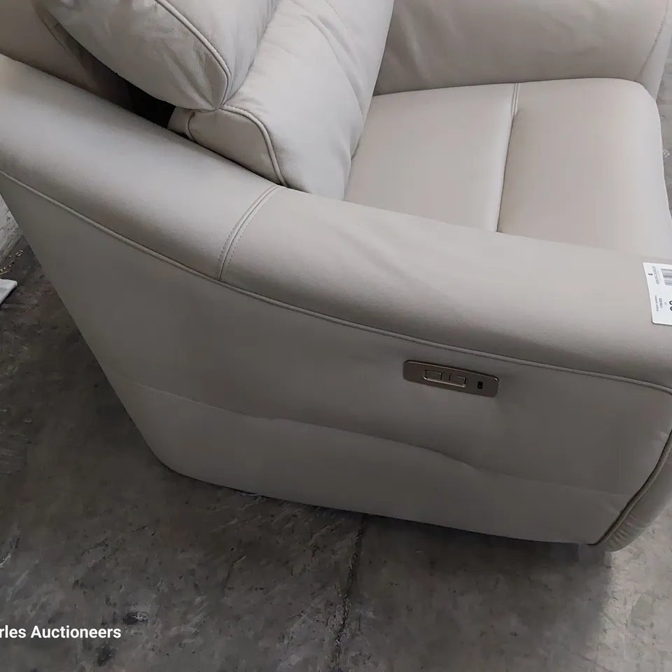 QUALITY BRITISH DESIGNER G PLAN LUCCA POWER RECLINING EASY CHAIR OXFORD PUTTY LEATHER 