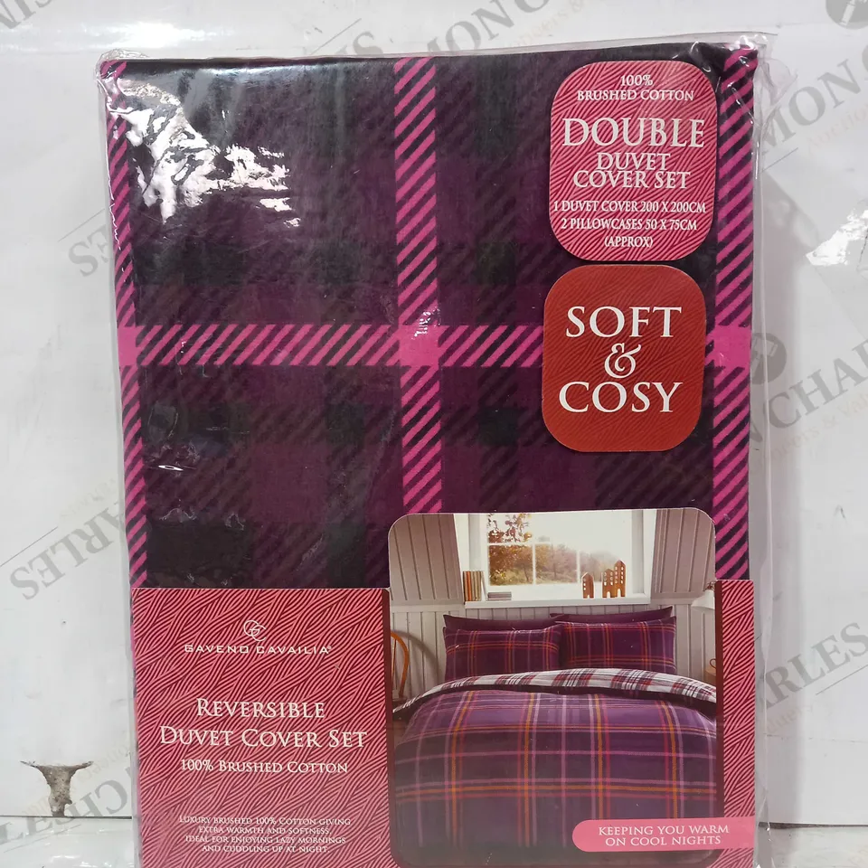 CAVENO CAVAILIA SOFT & COSY REVERSIBLE DUVET COVER SET - DOUBLE
