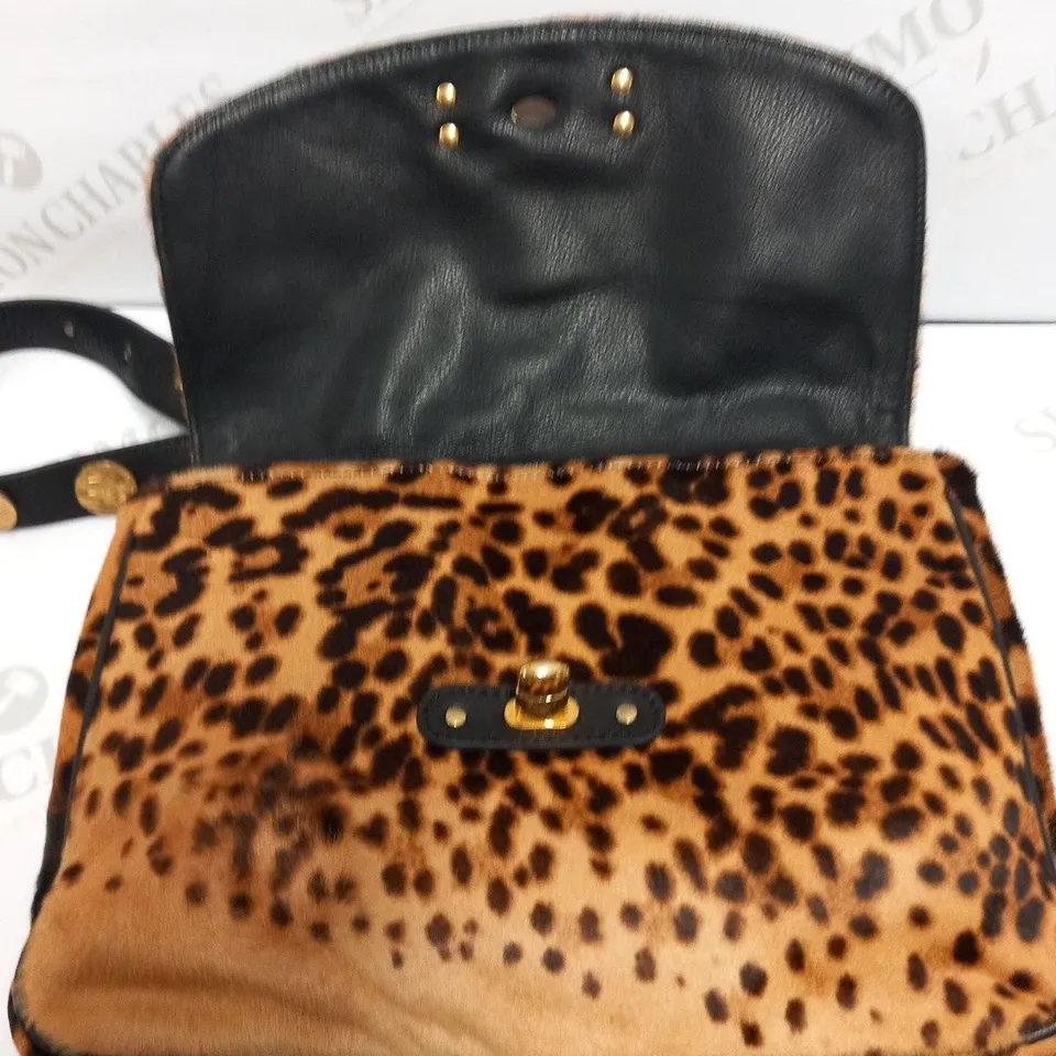 CHRISTIAN LOUBOUTIN LEOPARD PRINT CALF HAIR CROSS BODY BAG