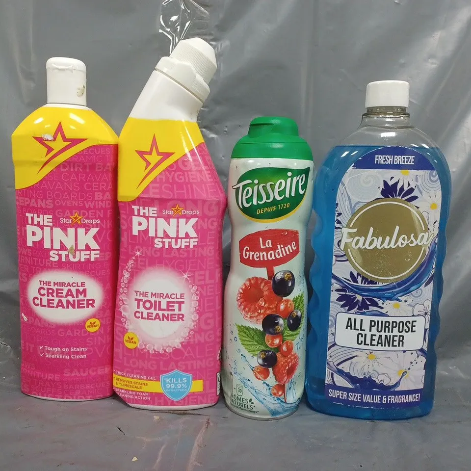 APPROXIMATELY 10 ASSORTED HOUSEHOLD ITEMS TO INCLUDE ALL PURPOSE CLEANER, PINK STUFF TOILET CLEANER, ETC - COLLECTION ONLY