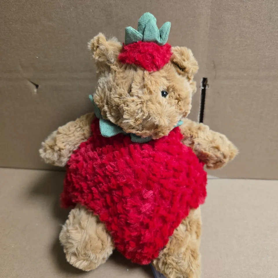 JELLYCAT LONDON - MY NAME IS  STRAWBERRY BARTHOLOMEW BEAR PLUSH TOY 