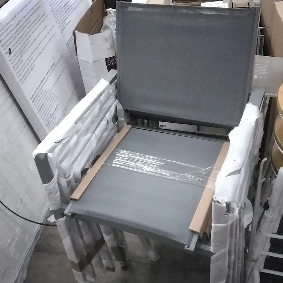 SET OF 8 MOOREA ALUMINIUM OUTDOOR CHAIRS GREY