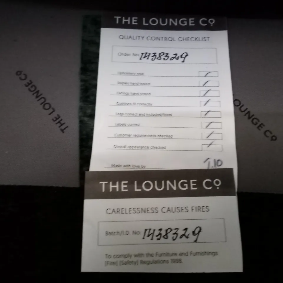 QUALITY THE LOUNGE CO DESIGNER 2 SEATER SOFA - DARK GREEN FABRIC 