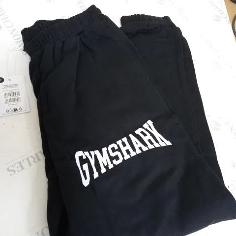 BLACK GYMSHARK GRAPHIC JOGGERS SIZE S
