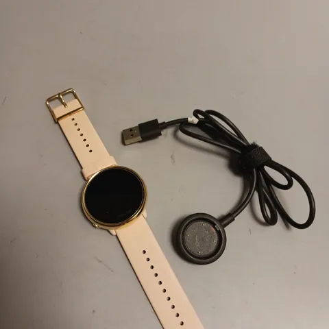 BOXED POLAR IGNITE GPS FITNESS WATCH IN PINK AND GOLD INCLUDES CHARGING BASE