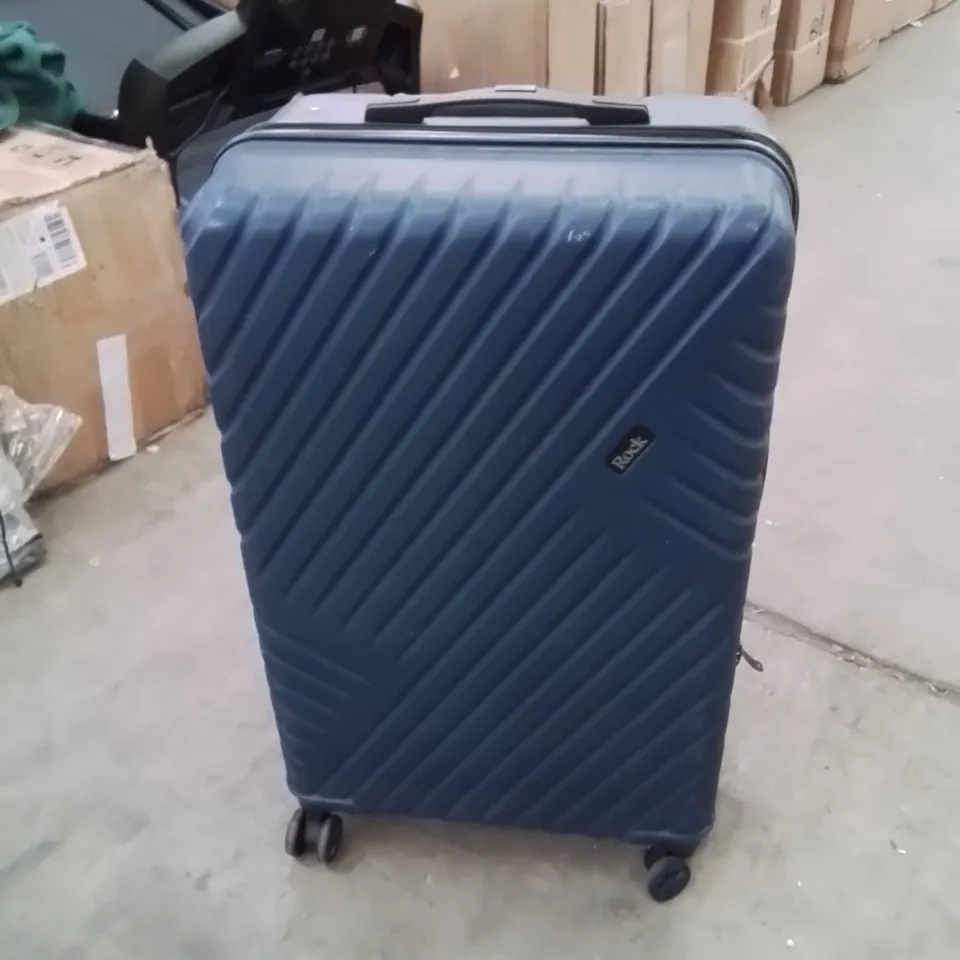 ROCK LUGGAGE HARD PLASTIC SUITCASE - BLUE