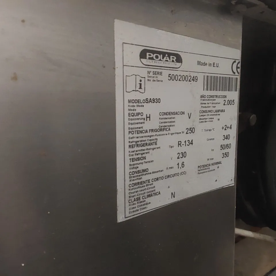 POLAR COMMERCIAL FOOD STORAGE PREP BENCH