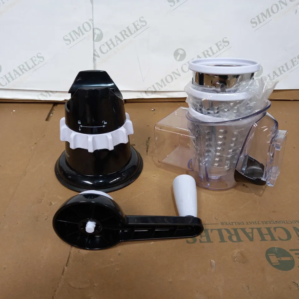 COOK'S ESSENTIALS SPEED GRATER & SLICER WITH SUCTION BASE - BLACK