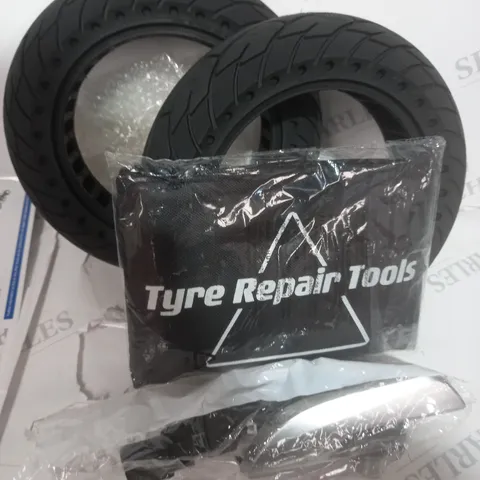 LOT OF ASSORTED ITEMS TO INCLUDE WHEELS , TOOLS AND CAR HANDLE / COLLECTION ONLY