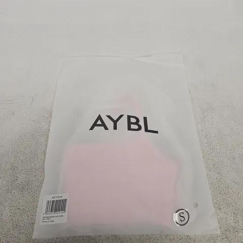 BAGGED AYBL ESSENTIAL DOUBLE LAYER SPORTS BRA - SIZE SMALL - PINK