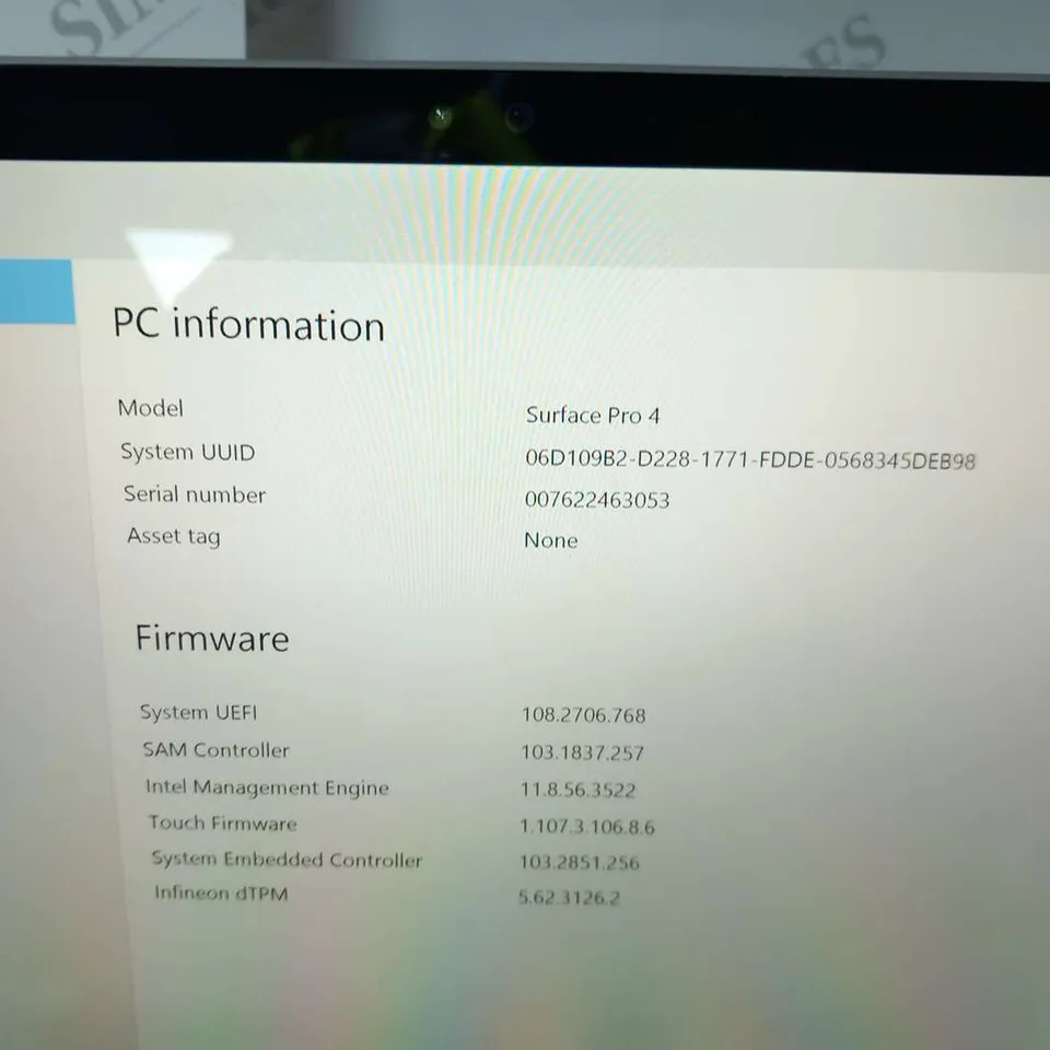 MICROSOFT SURFACE PRO 4 128GB 1724
