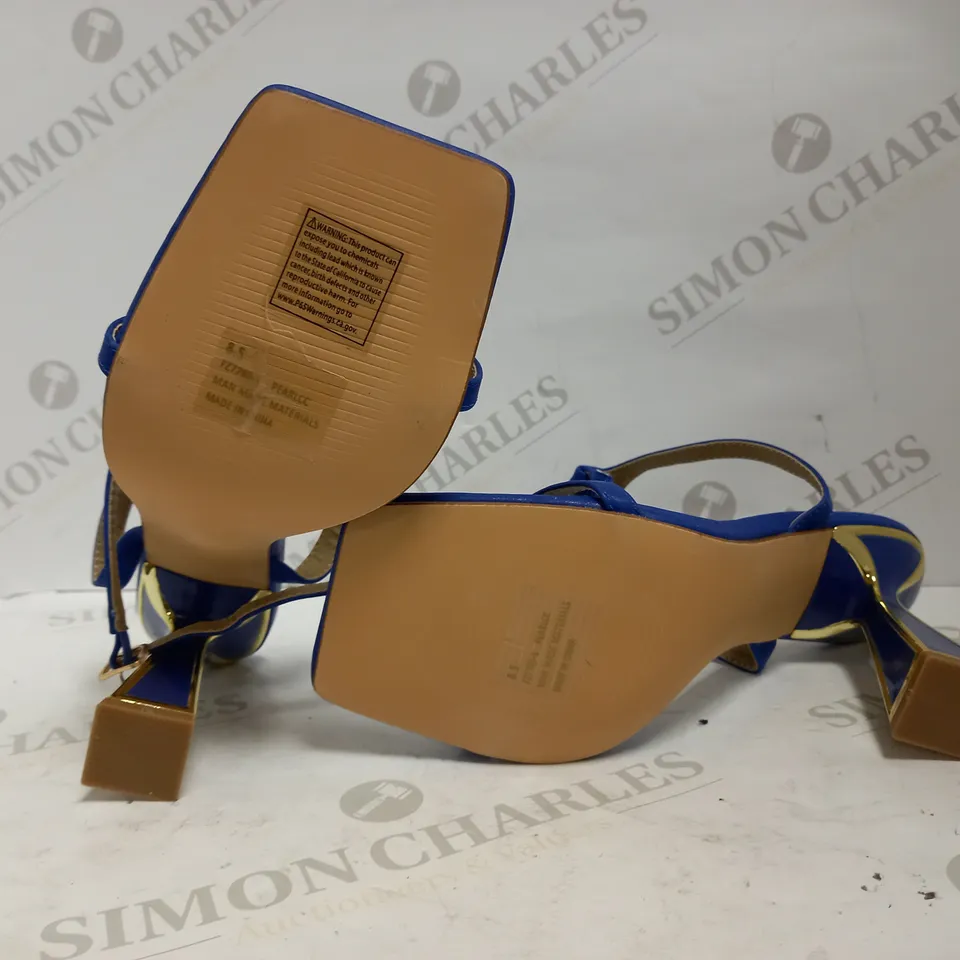 FASHION NOVA BLUE STRAPPY SQUARE HEELS SIZE 8.5