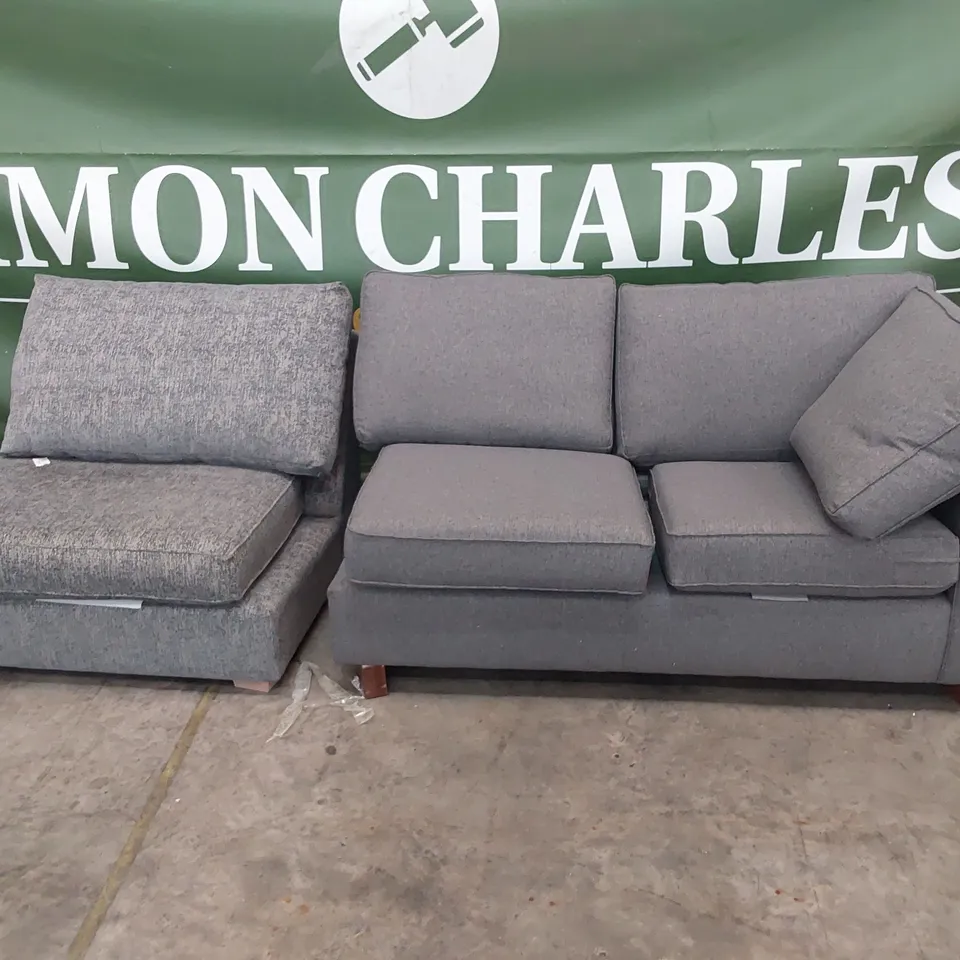 TWO GREY FABRIC SECTIONS 