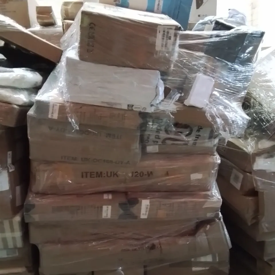 PALLET OF ASSORTED HOUSEHOLD GOODS AND PRODUCTS TO INCLUDE;PILLOW,DESKTOP FAN