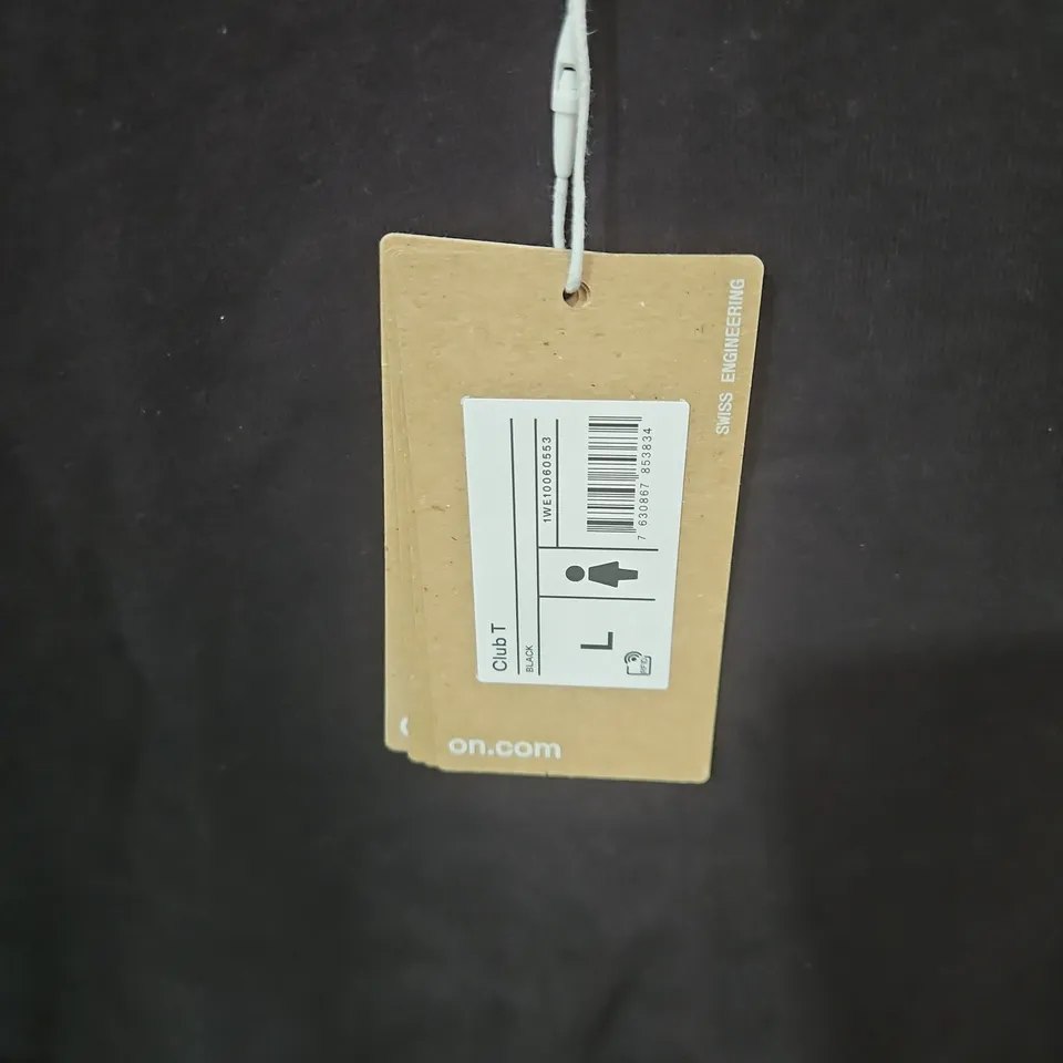 ON RUNNING CLUB T-SHIRT - BLACK, UK LARGE (L)