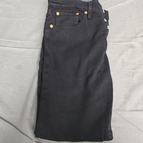 LEVI'S 501 ORIGINAL CROPPED JEANS – BLACK DENIM, 28X30