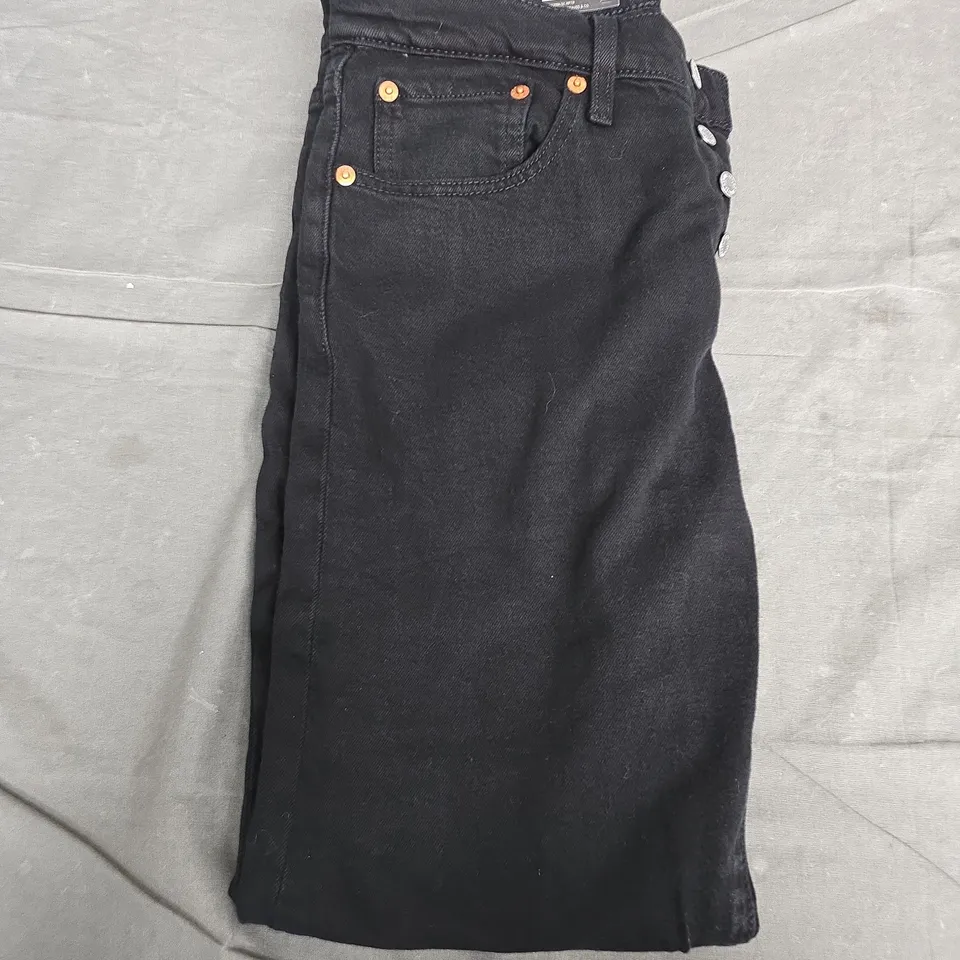 LEVI'S 501 ORIGINAL CROPPED JEANS – BLACK DENIM, 28X30