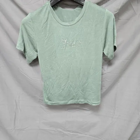 JUICY COUTURE SHEER JERSEY FITTED TEE – GREEN (UK M)