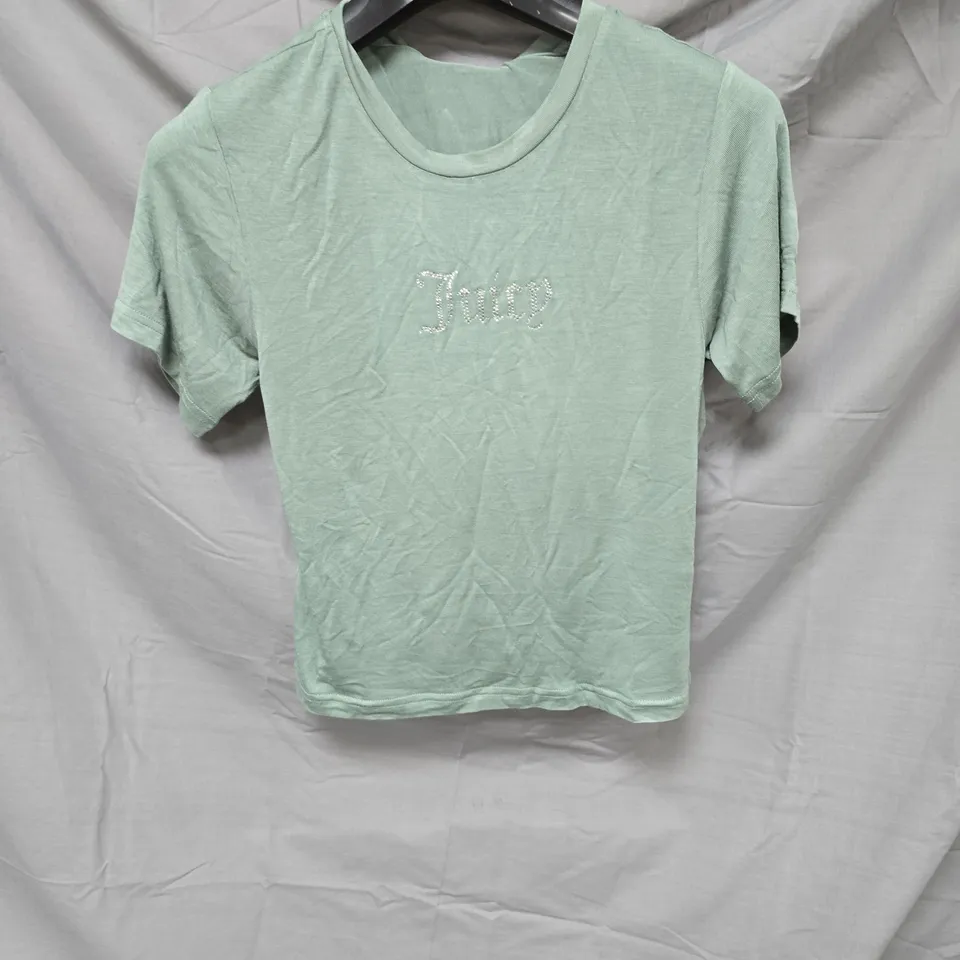 JUICY COUTURE SHEER JERSEY FITTED TEE – GREEN (UK M)