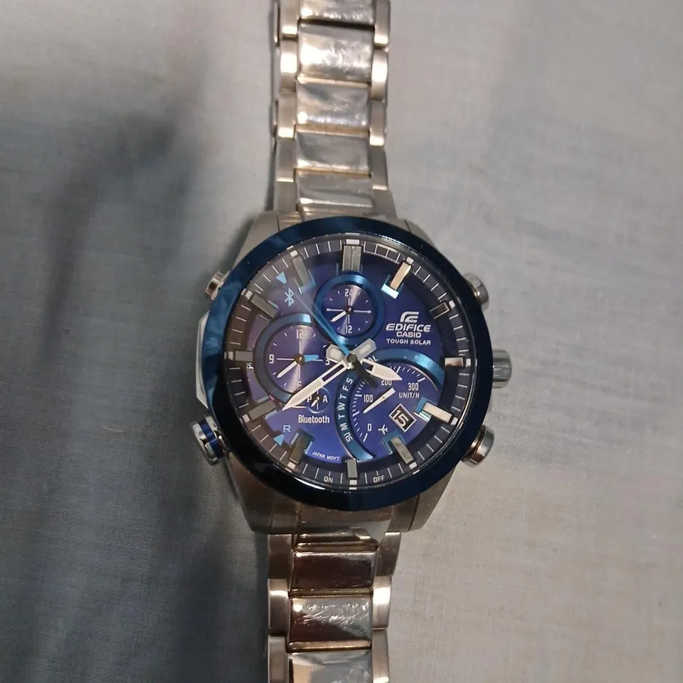 CASIO EDIFICE BLUETOOTH TOUGH SOLAR STAINLESS STEEL WATCH – BLUE DIAL