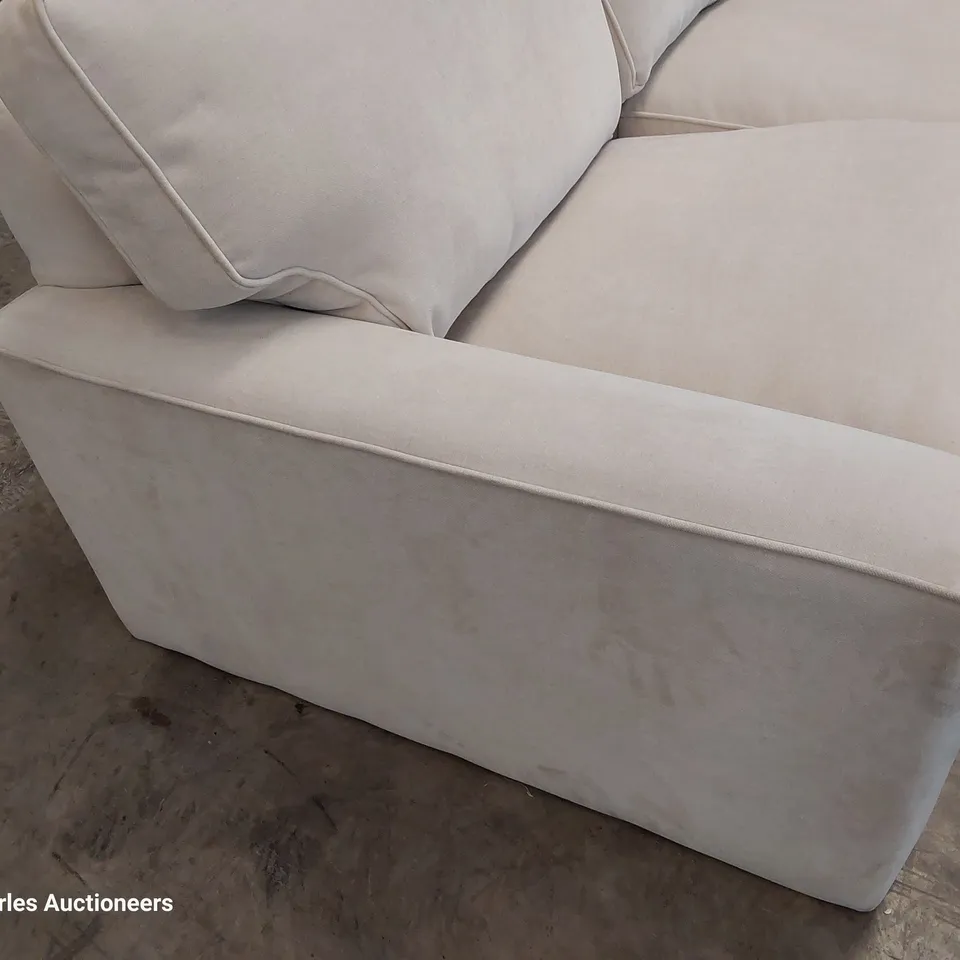 QUALITY BRITISH DESIGNER LOUNGE Co. THREE SEATER SOFA NATURAL FABRIC 