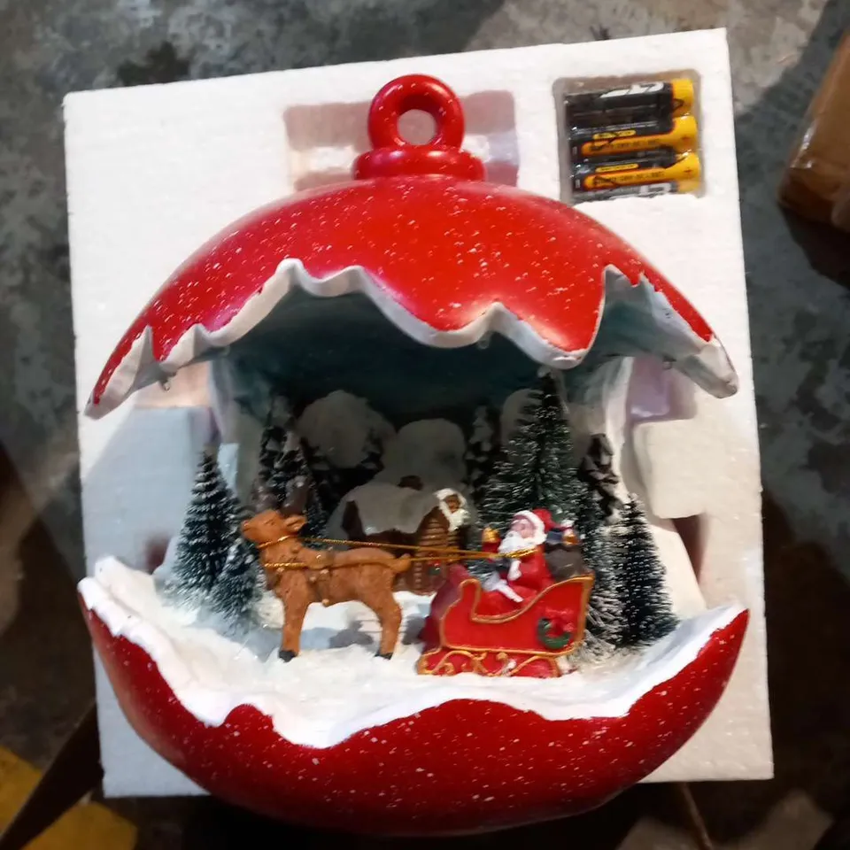 FIVE ASSORTED PRODUCTS TO INCLUDE; HOME REFLECTIONS LED TREE, POP UP TINSEL TREE, SOLAR LED CLUSTER, MR CHRISTMAS RESI CHAMBER CADLE STICKS, SANTA EXPRESS SPHERE