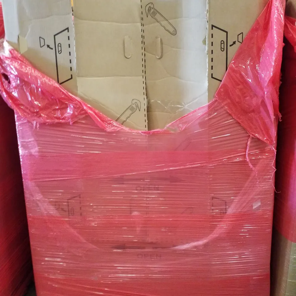 PALLET CONTAINING ASSORTED PRODUCTS INCLUDING FOLDING DOG TROLLEY, HEATED THROW, DARK MARBLE TV TRAY TABLES, ROLLER BLIND & DOUG HEATER