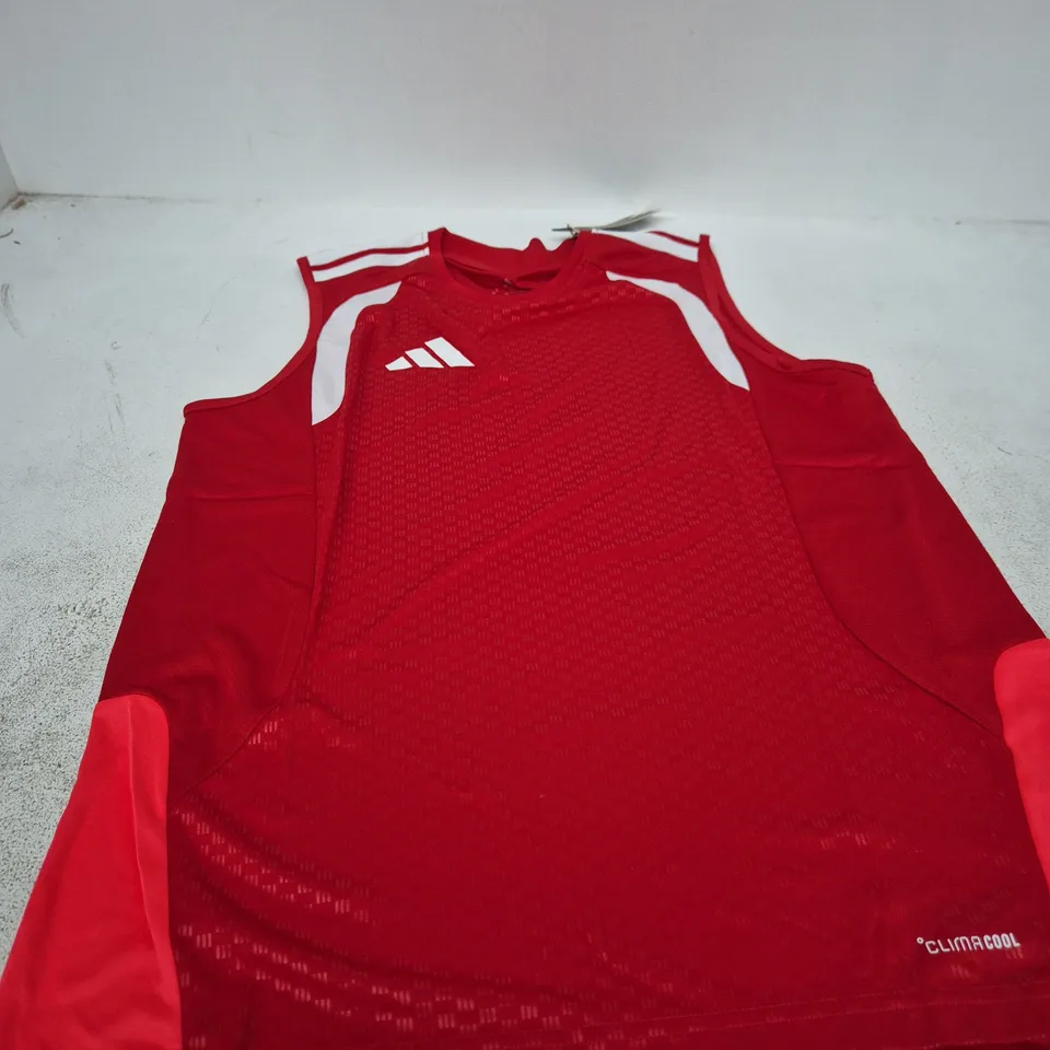 ADIDAS SLIM FIT RED TANK TOP – UK L