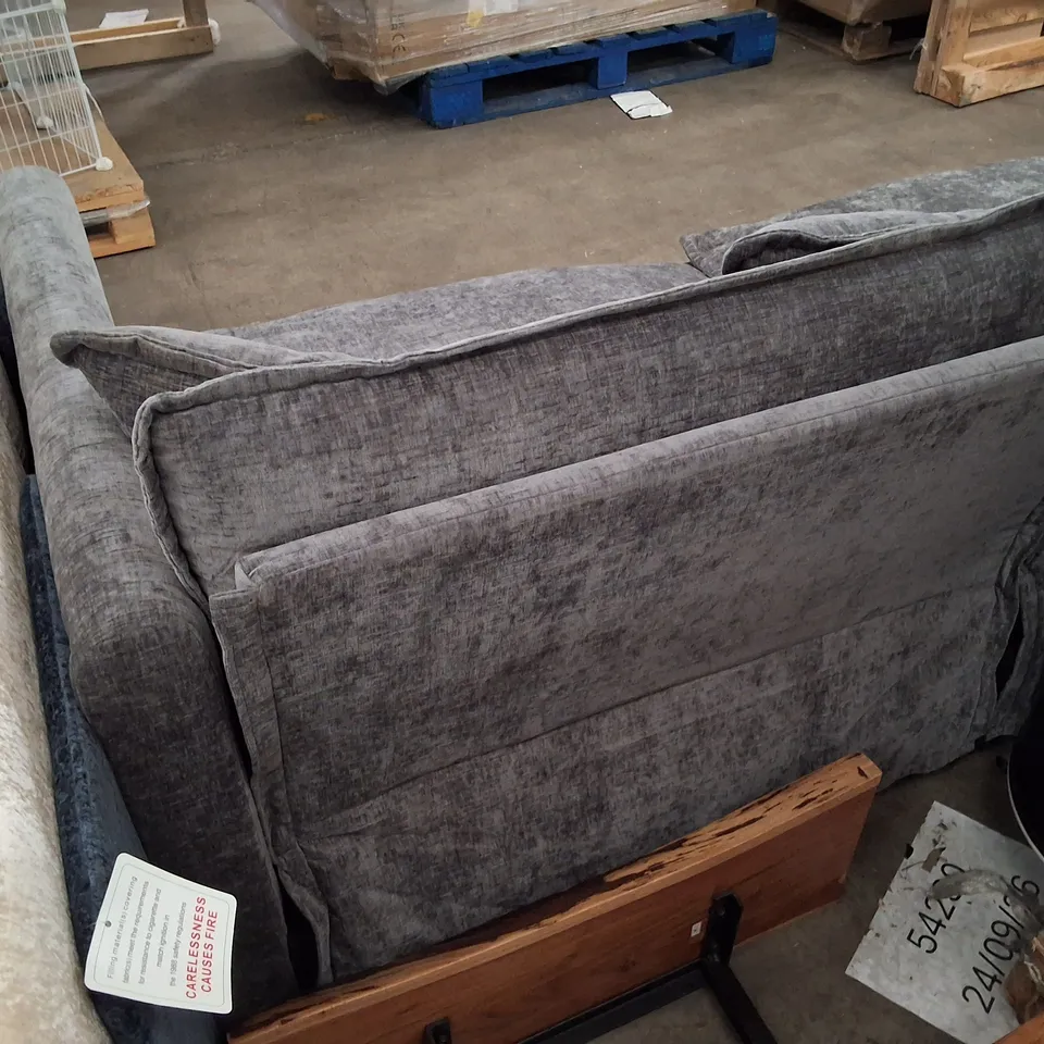 QUALITY DESIGNER 5 SEATER GREY FABRIC SOFA