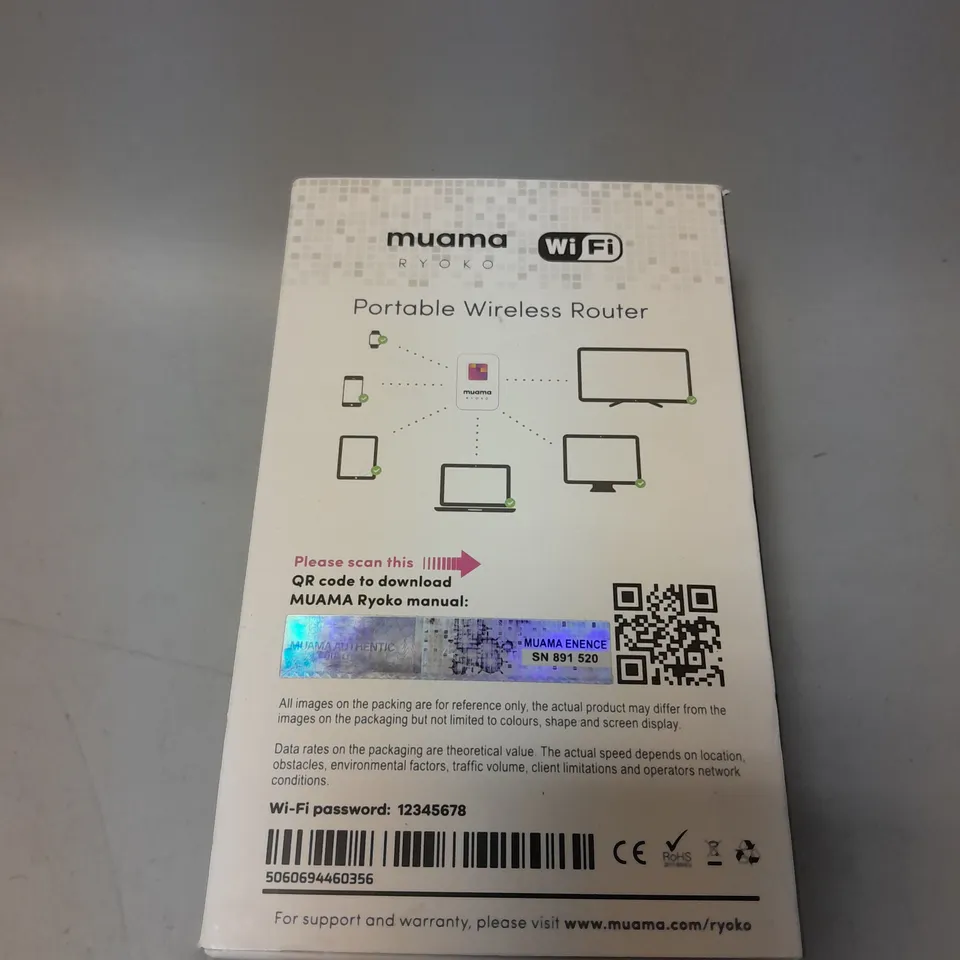 MUAMA RYOKO 4G PORTABLE WIRELESS WIFI ROUTER INTERNET HOTSPOT