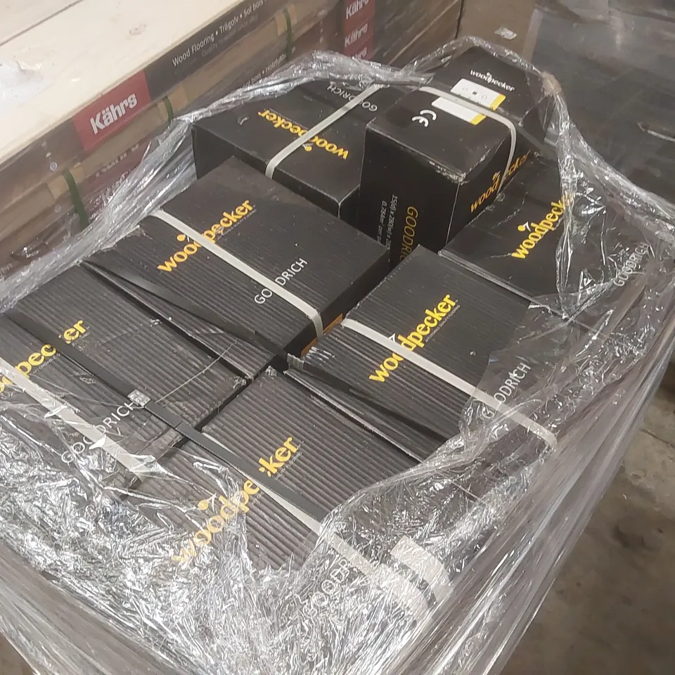 PALLET CONTAINING APPROXIMATELY 46X PACKS OF BRAND NEW WOOD PECKER GOODRICH ENGINEERED WOOD MILTON SQ - 0.784m²