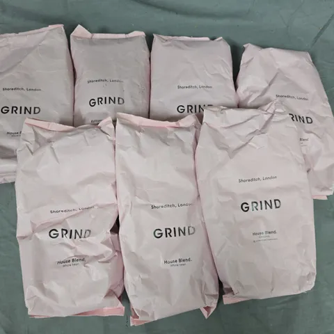 LOT OF 5 GRIND 1KG PACKS OF HOUSE BLEND INCLUDES GROUND AND BEAN