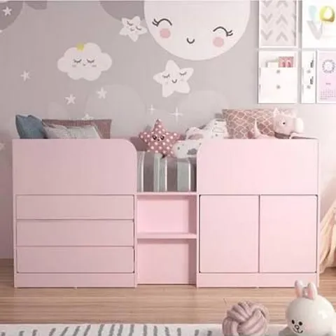 BOXED BAILEY MID SLEEPER BED - PINK (2 BOXES)