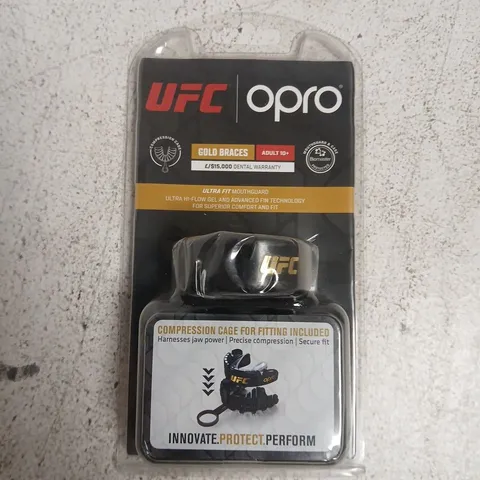 UFC OPRO MOUTHGUARD – GOLD BRACES, ADULT 10+ (BOXED)