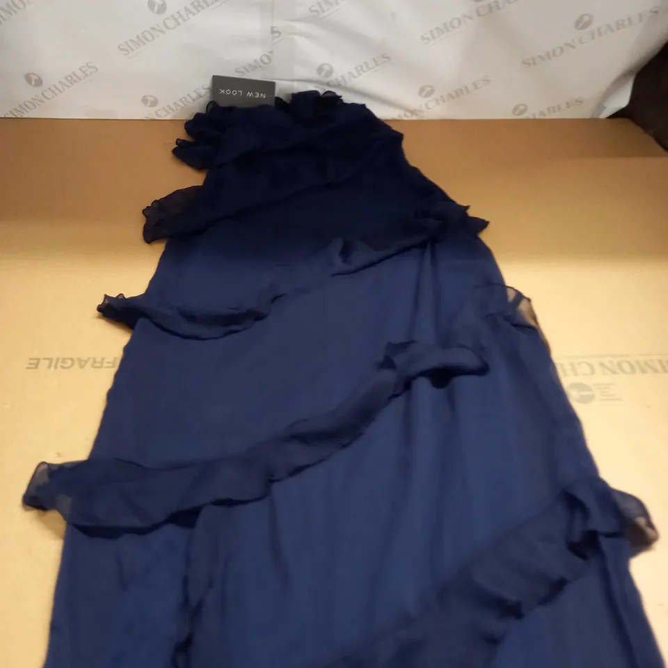 WOMENS NAVY BLUE CHIFFON DRESS SIZE 6
