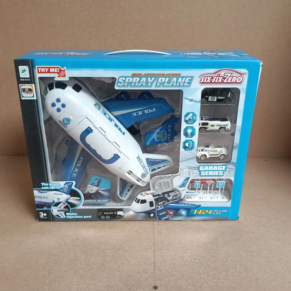 SIX-SIX-ZERO SPRAY PLANE POLICE TOY SET IN BOX
