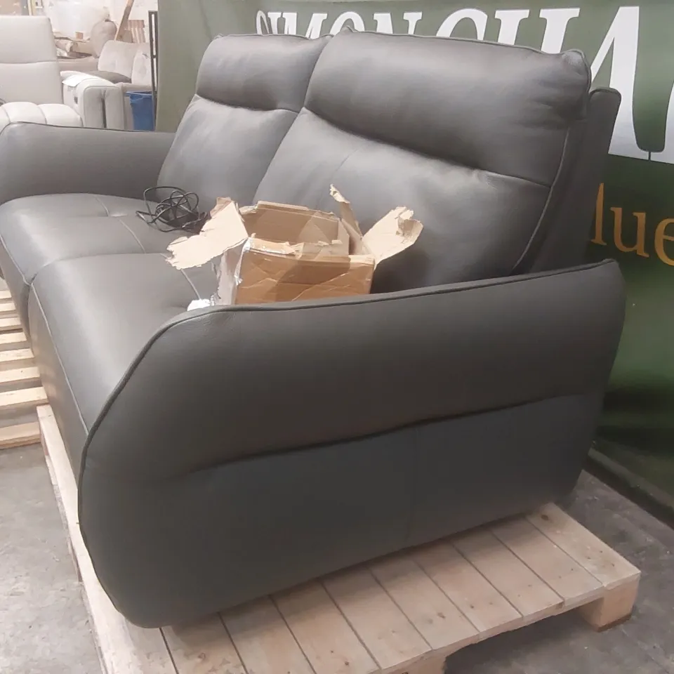 QUALITY DESIGNER ITALIAN MADE LEATHER UPHOLSTERED RIVA ELECTRIC 4-SEATER SOFA