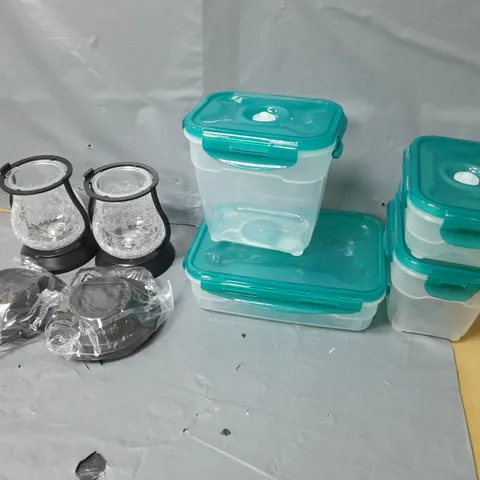 APPROXIMATELY 10 HOUSEHOLD ITEMS TO INCLUDE KITCHEN STORAGE CONTAINERS AND CRACKLE LED LIGHTS