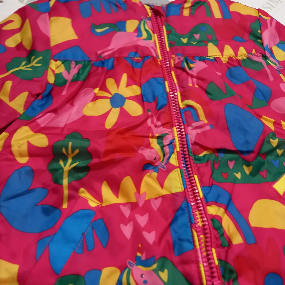 GIRLS ZIPPED WATERPROOF COAT SIZE 3-4 YEARS