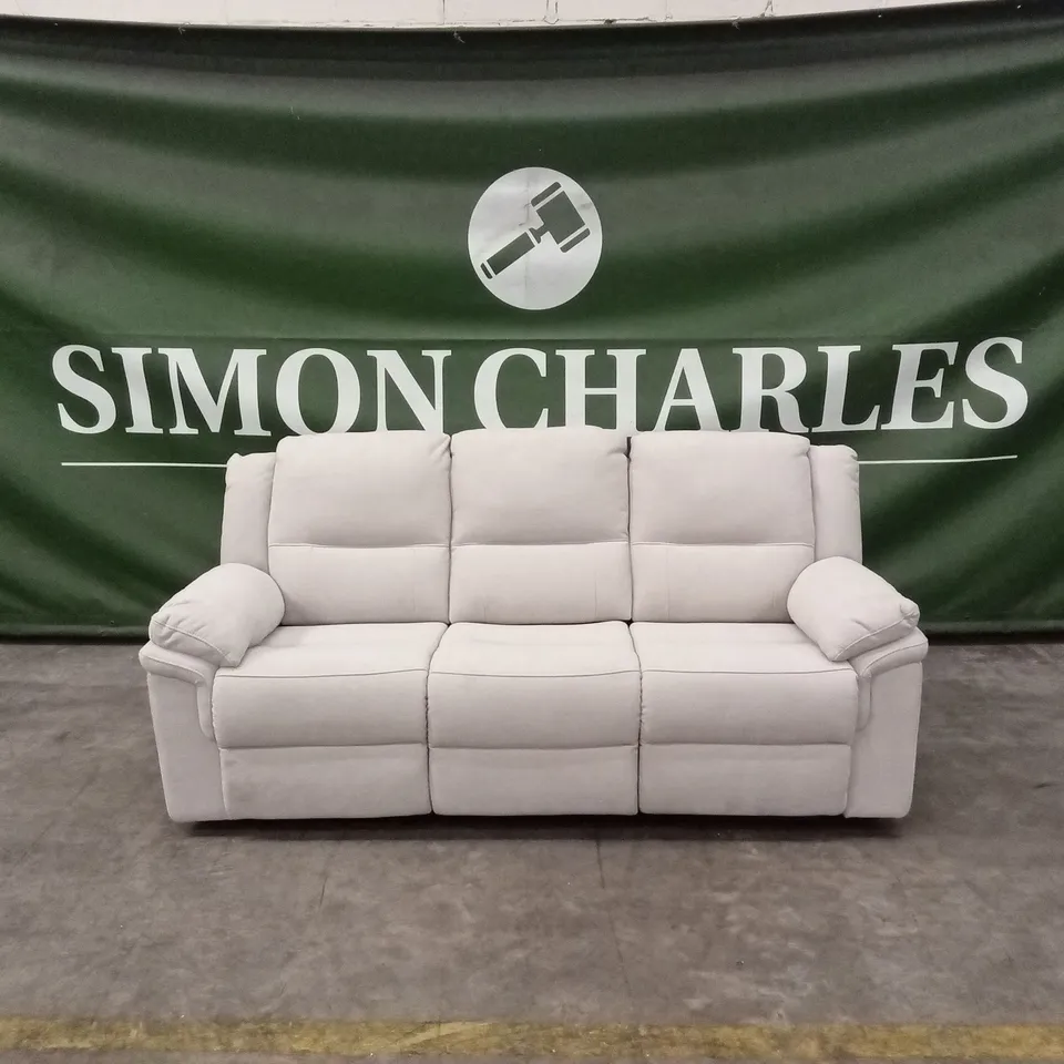 ALBION CHENILLE 3 SEATER HIGH BACK MANUAL RECLINER SOFA RRP £679