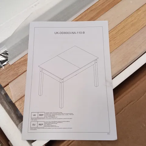 BOXED WOODEN DINING TABLE - NATURAL (1 BOX)