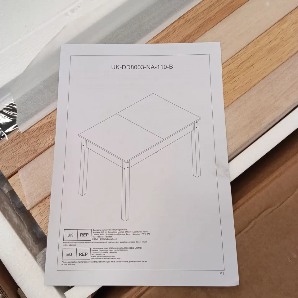 BOXED WOODEN DINING TABLE - NATURAL (1 BOX)