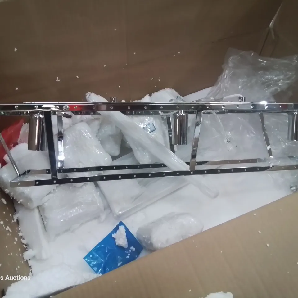 BOXED 3 LIGHT CHROME KITCHEN ISLAND FITTING